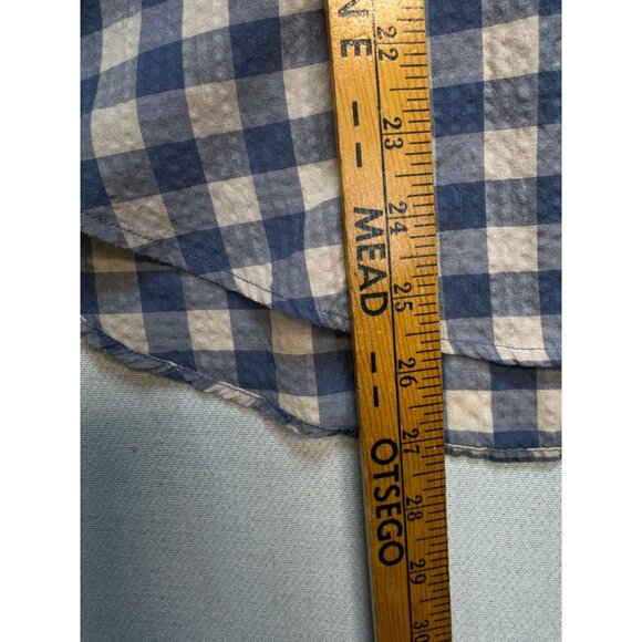 Abercrombie & Fitch Womens Long Sleeves Button Up Shirt Size M Blue Beige Plaid - Picture 6 of 10